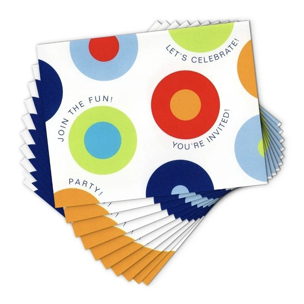 Set 17 PARTY INVITATIONS & ENVELOPES Fun Celebration Spheres American‎ Greetings